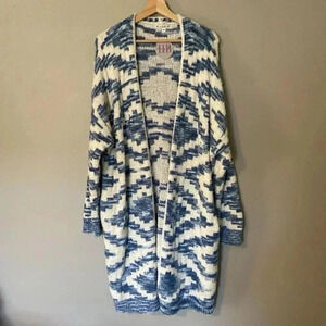 Blakeley Avery Aztec Cloud Cardigan Boutique Blue Comfy Oversized Size Small S